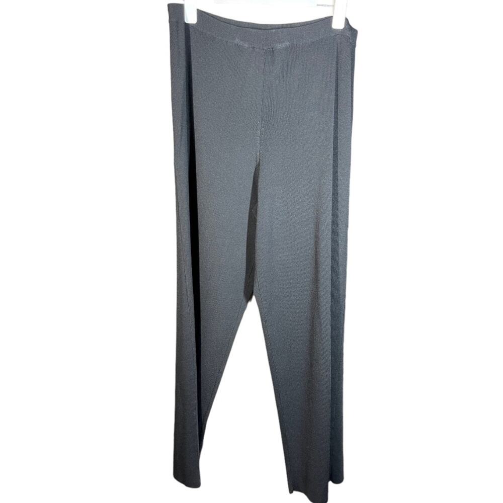 Chicos Women's Black Stretchy Pull on Pants Wide Leg Sz 3 Comfy Lounge‎ Travel